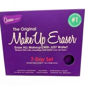 The Original MakeUp Eraser Queen Purple 7 Day Set with Laundry Bag NWB